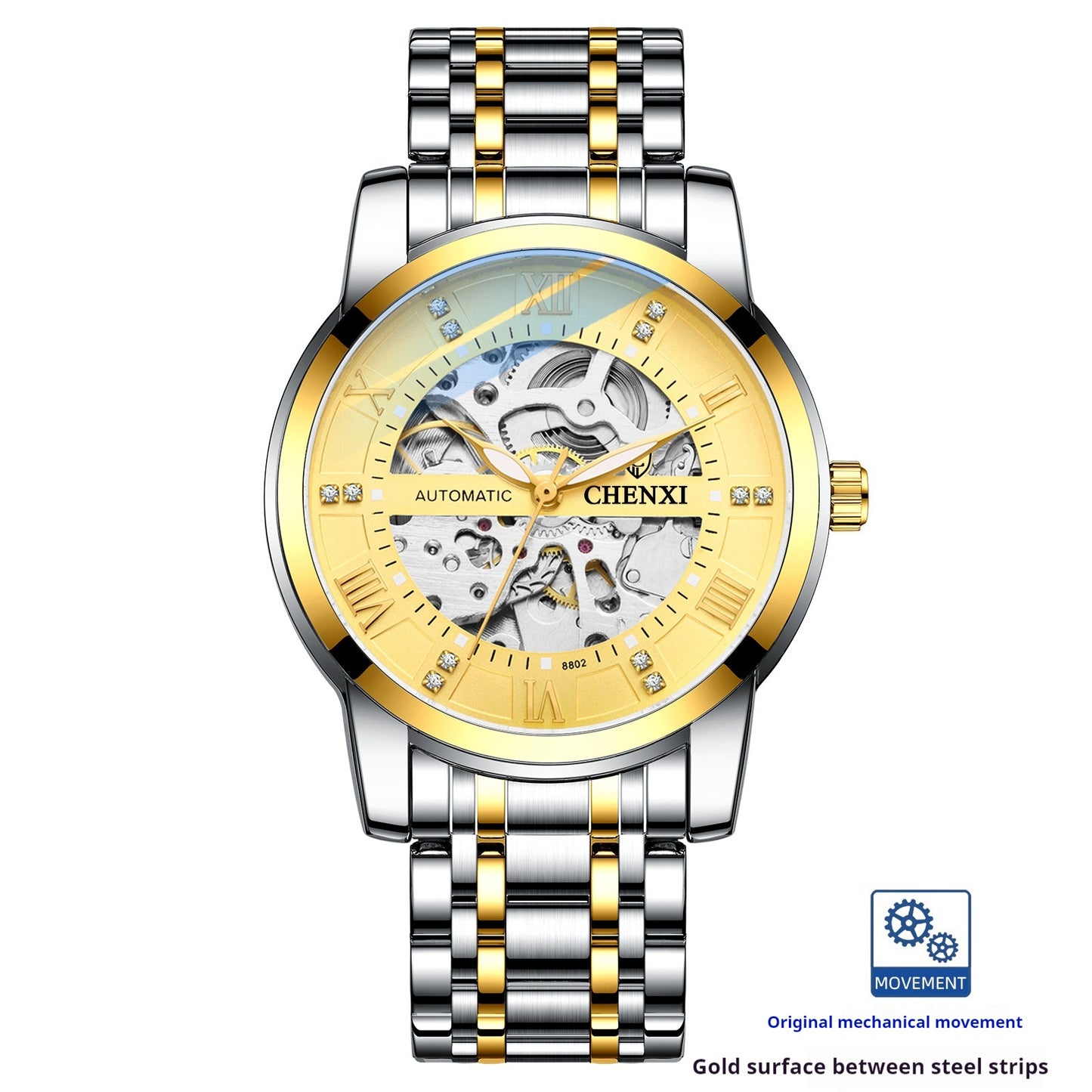 Reloj Mecánico Automático Hueco para Hombre con Estilo Empresarial