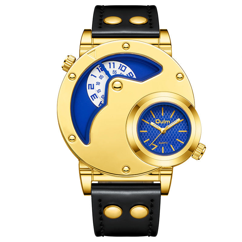 Reloj Multifuncional Dorado con Esfera Exagerada para Hombre