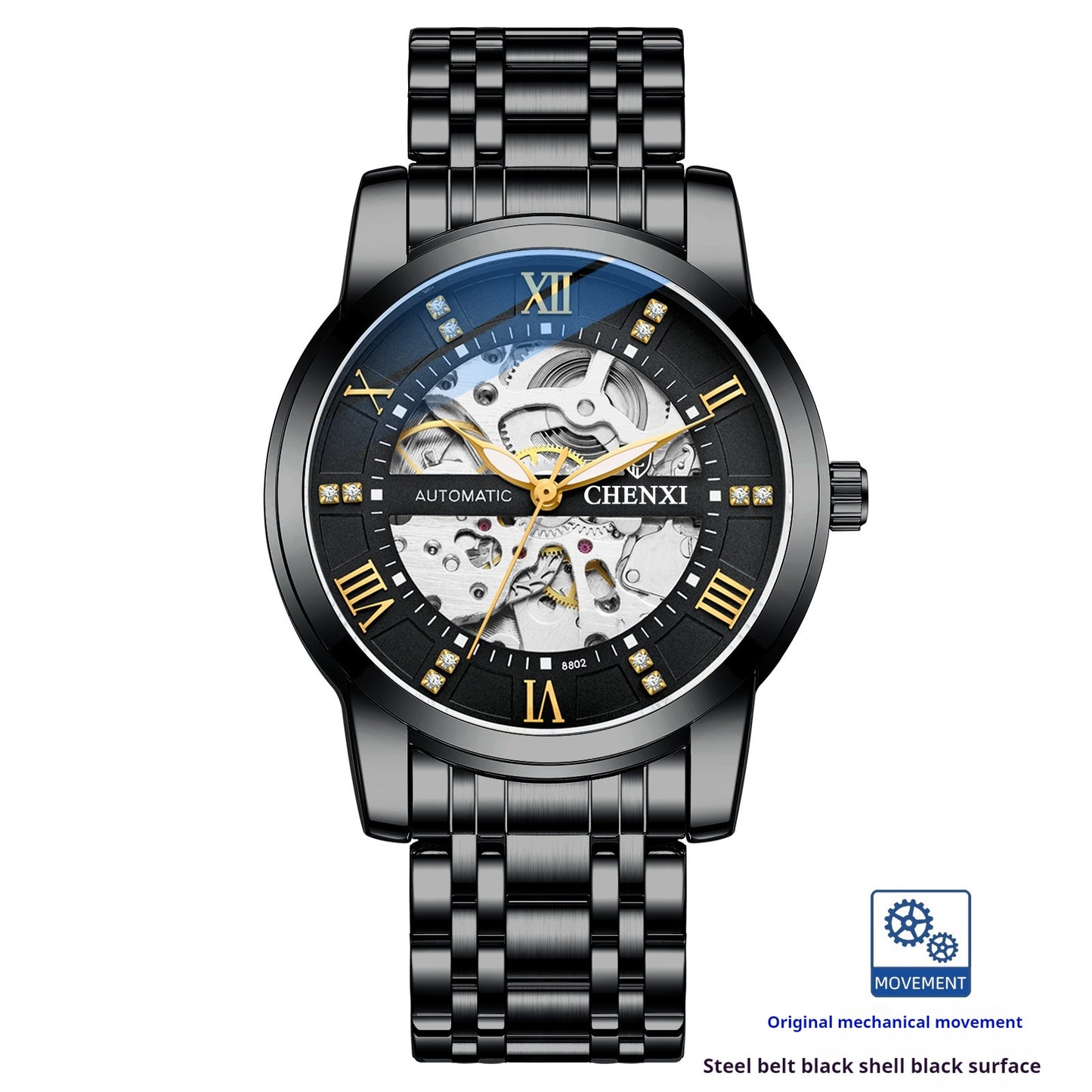 Reloj Mecánico Automático Hueco para Hombre con Estilo Empresarial