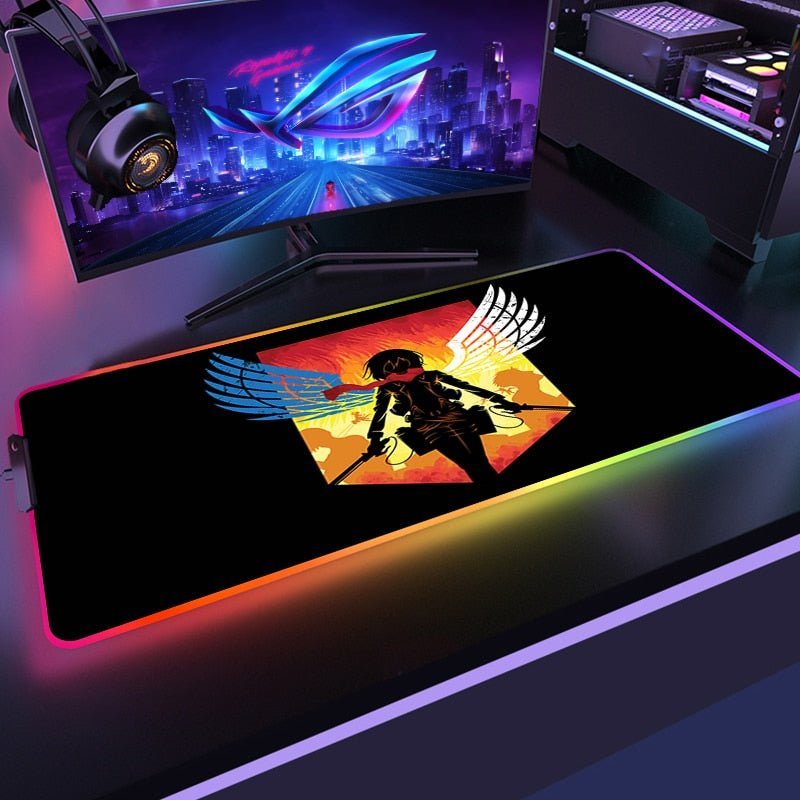 AOT Mikasa Style Gaming RGB Keyboard Mat-0