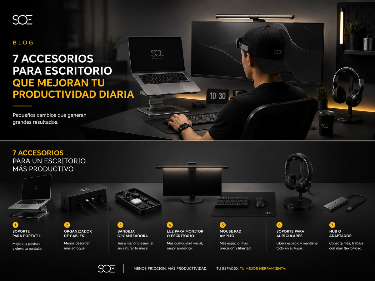 7 accesorios para escritorio que mejoran tu productividad diaria