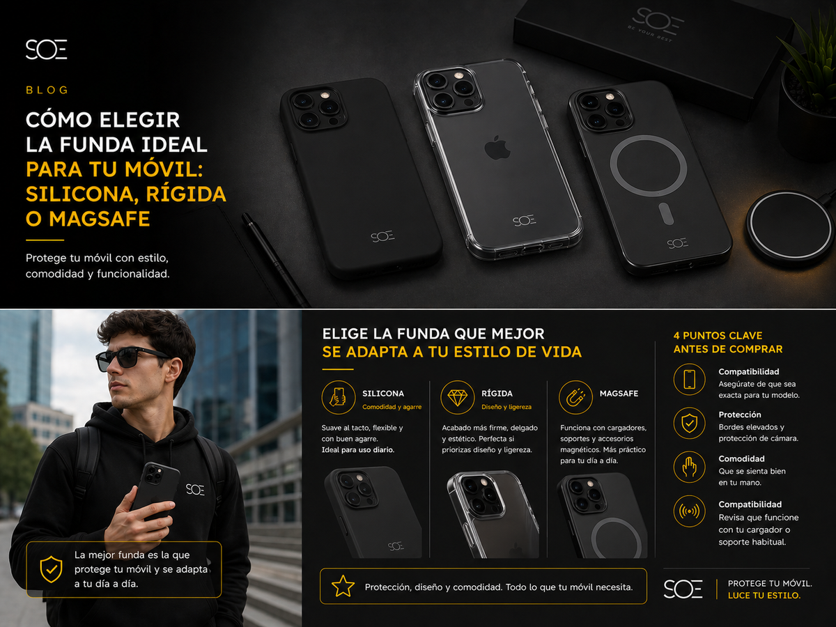 Cómo elegir la funda ideal para tu móvil: silicona, rígida o MagSafe