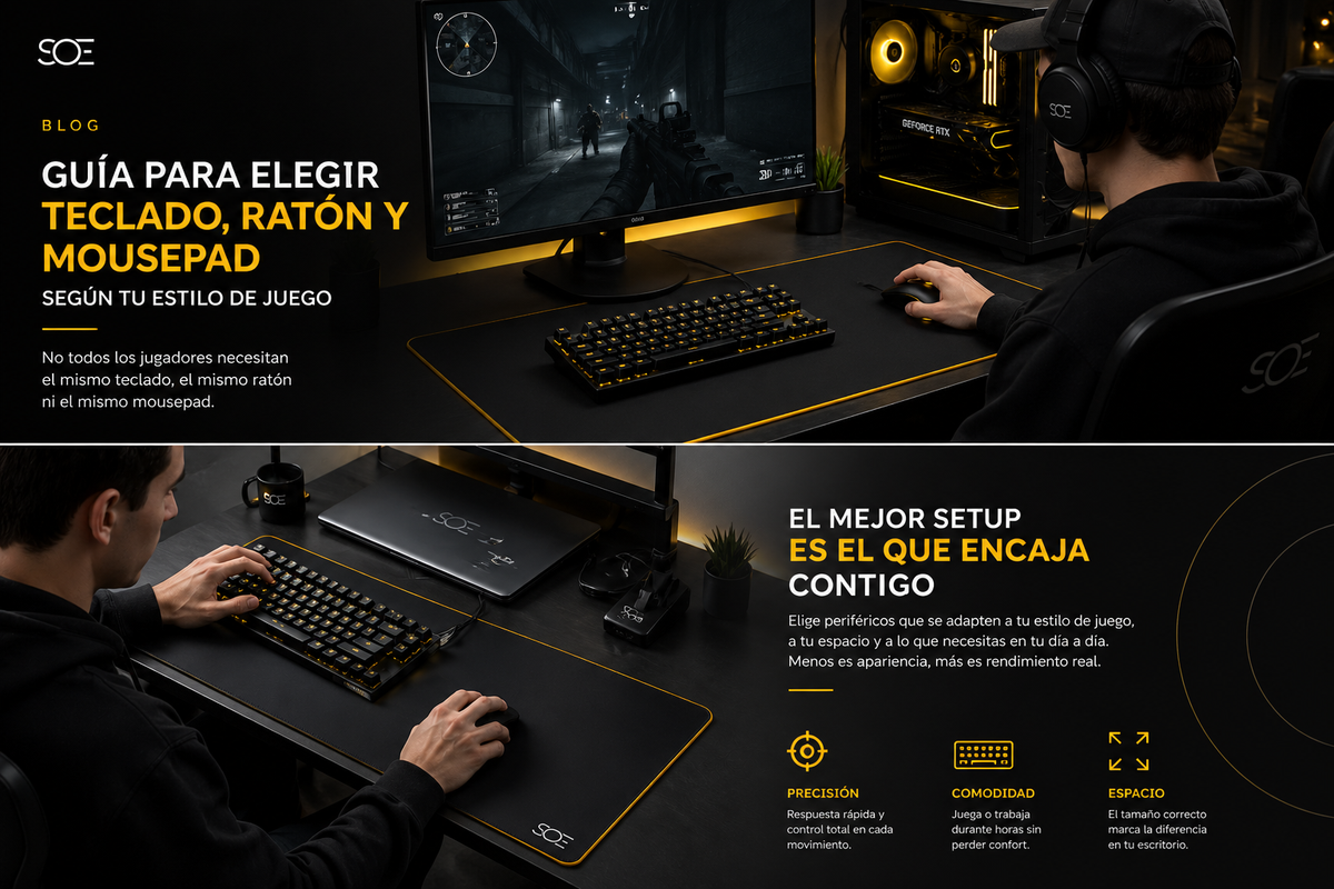 Guía para elegir teclado, ratón y mousepad según tu estilo de juego