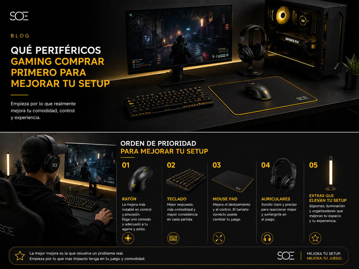 Qué periféricos gaming comprar primero para mejorar tu setup