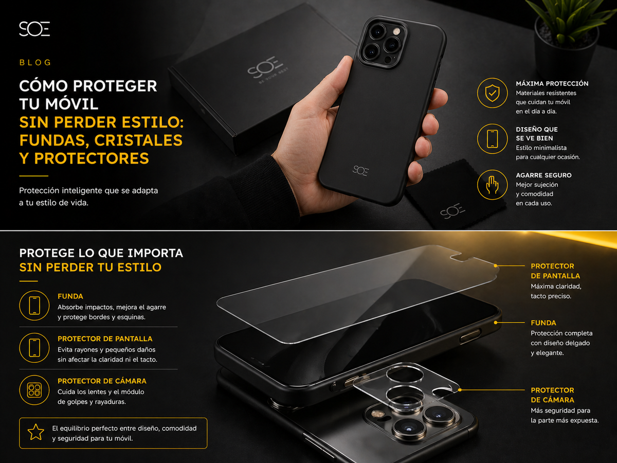 Cómo proteger tu móvil sin perder estilo: fundas, cristales y protectores