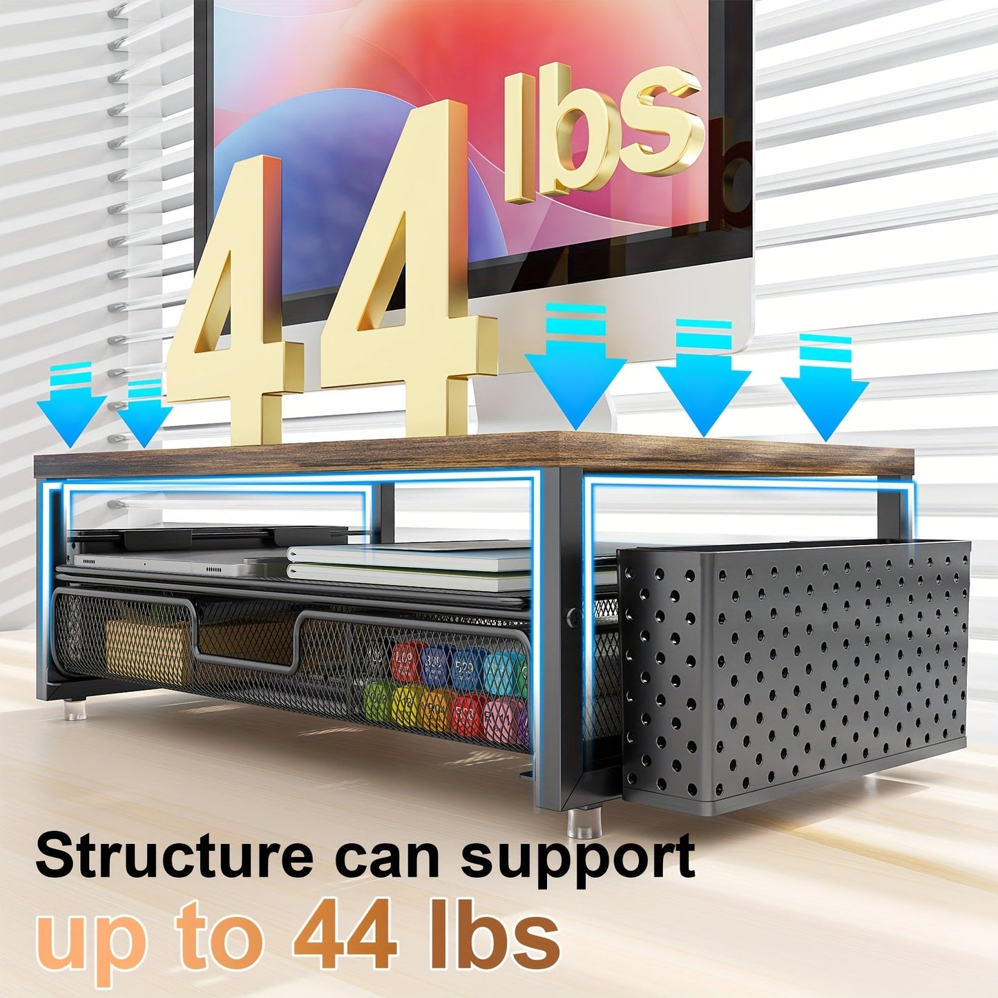 Monitor Stand Metal with Drawer & Holder (2-Tier)-3