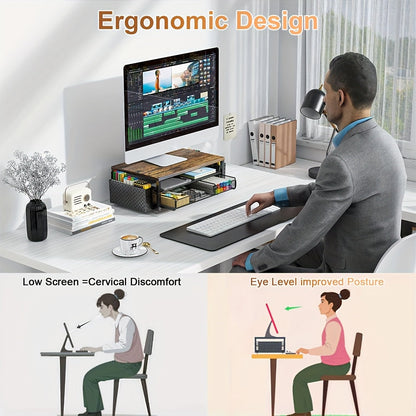 Monitor Stand Metal with Drawer & Holder (2-Tier)-4