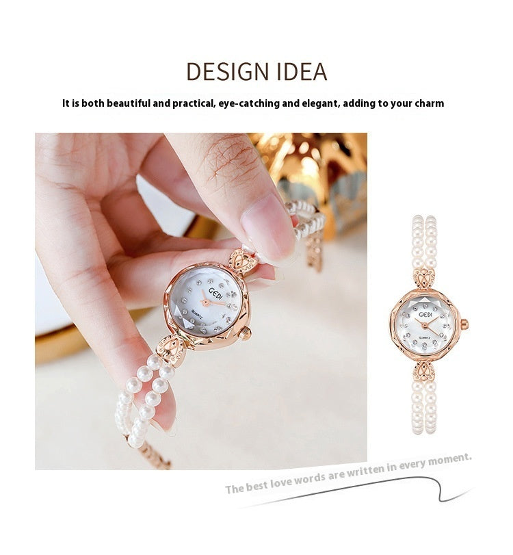 Reloj con Correa de Perlas para Mujer - Elegancia y Creatividad