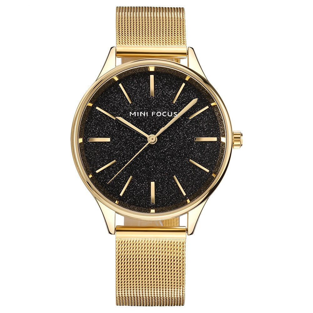 Reloj de Mujer Cuarzo Moda Casual con Correa Dorada o Negra