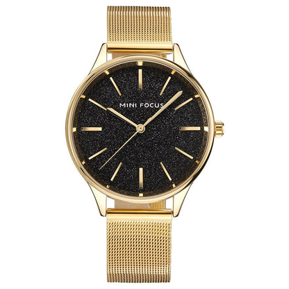 Reloj de Mujer Cuarzo Moda Casual con Correa Dorada o Negra