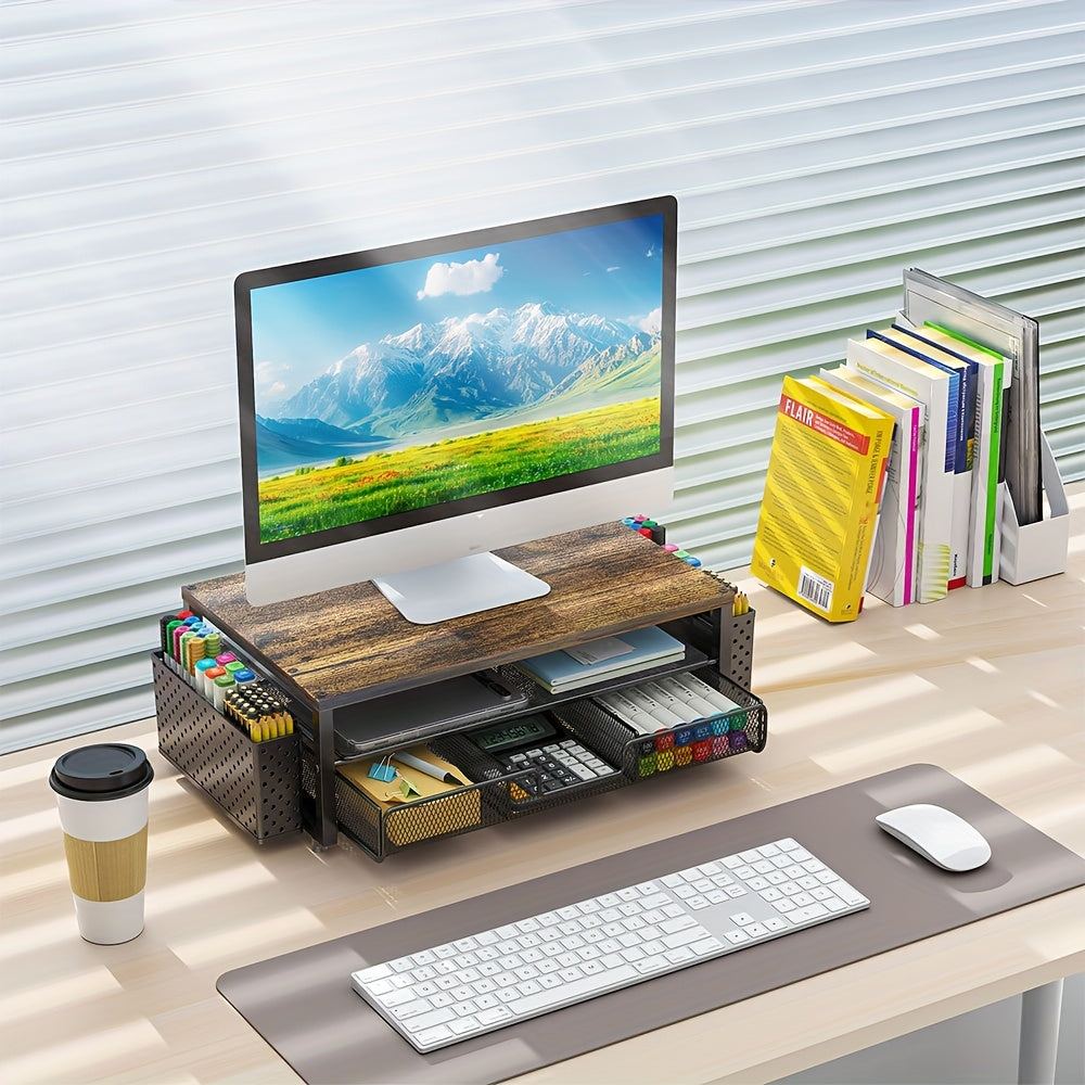 Monitor Stand Metal with Drawer & Holder (2-Tier)-2