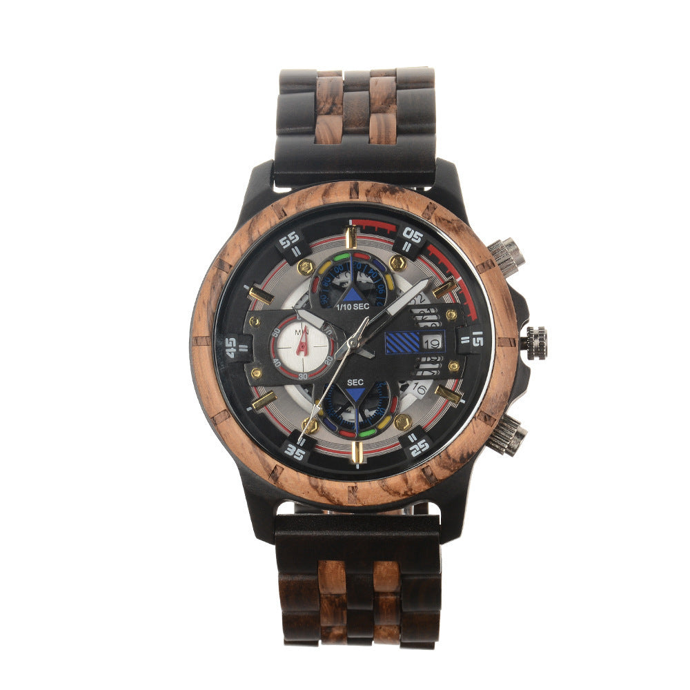 Reloj Multifuncional de Cuarzo para Hombre con Estilo Natural y Elegante