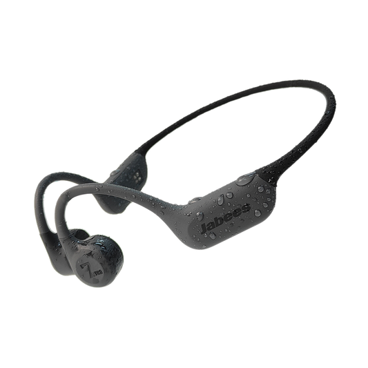 Auriculares de natación 7Seven por conducción ósea con resistencia IP68, Bluetooth y MP3, diseño de silicona y uso deportivo en piscina.