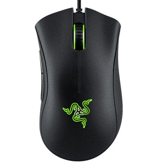 Ratón gaming NNEOBA Essential con cable, sensor óptico 6400 DPI, 5 botones programables, iluminación verde y diseño ergonómico para diestros.