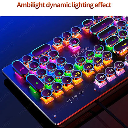 Retro Punk Mechanical Gaming Keyboard RGB Backlit-1