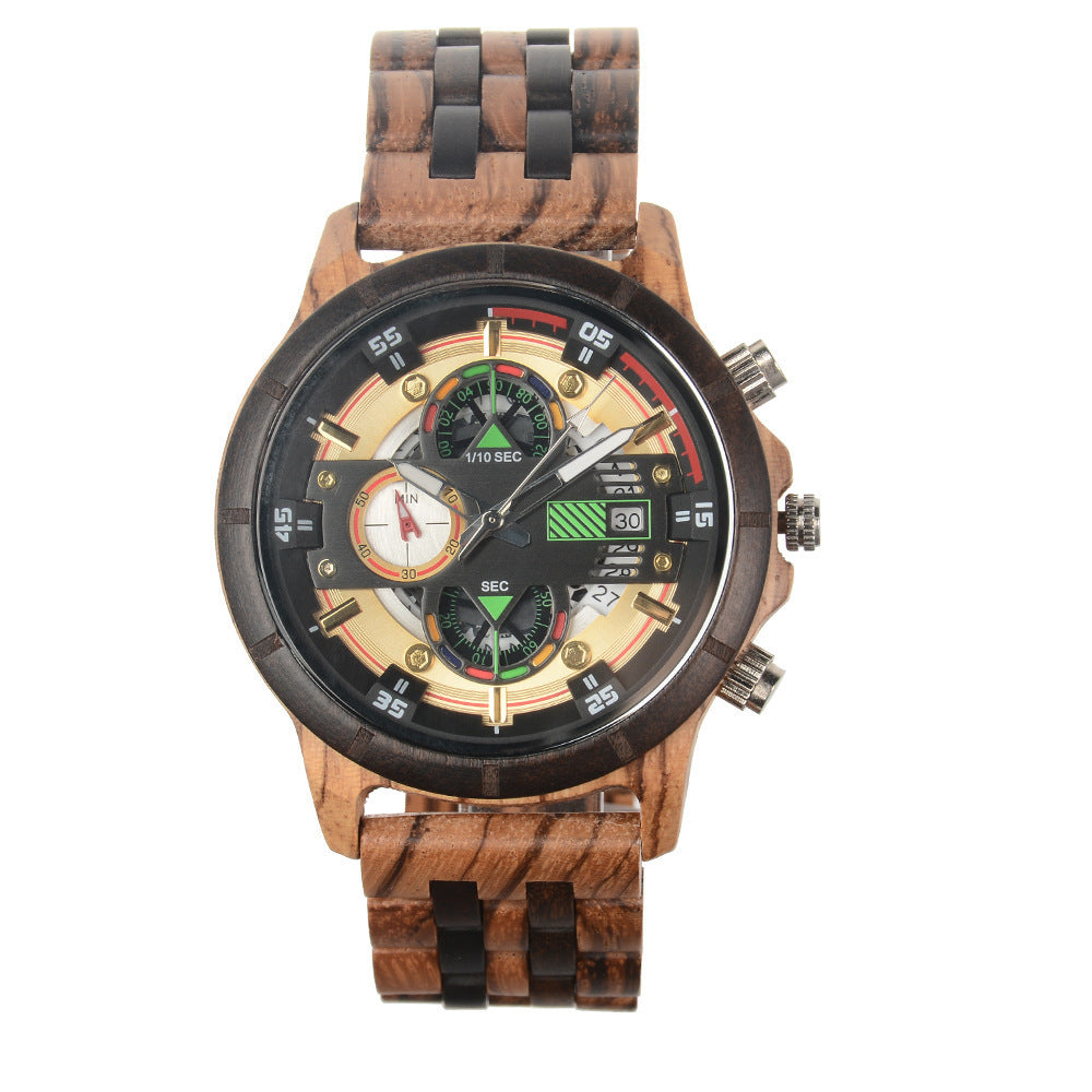 Reloj Multifuncional de Cuarzo para Hombre con Estilo Natural y Elegante