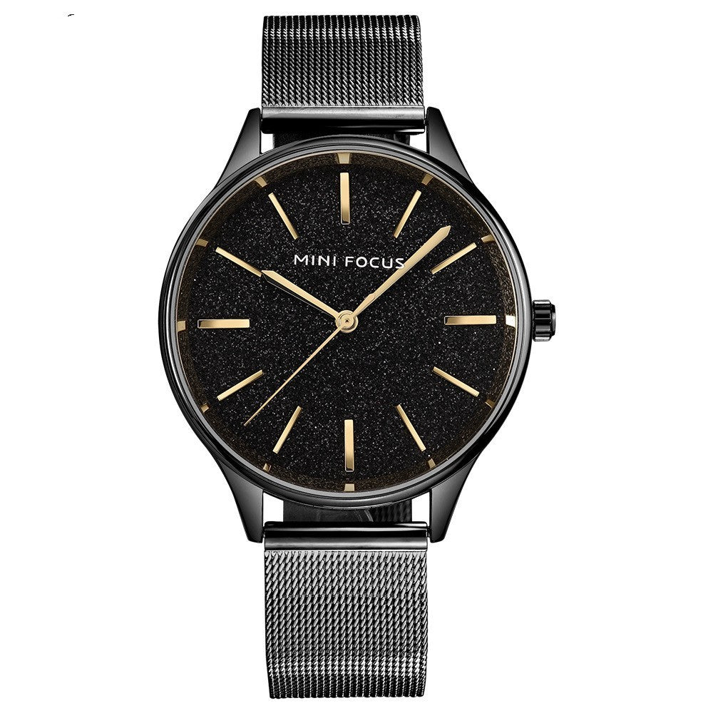 Reloj de Mujer Cuarzo Moda Casual con Correa Dorada o Negra