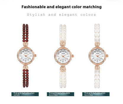 Reloj con Correa de Perlas para Mujer - Elegancia y Creatividad