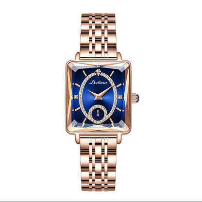 Reloj Casual para Mujer con Diseño de Oro Rosa y Diamantes