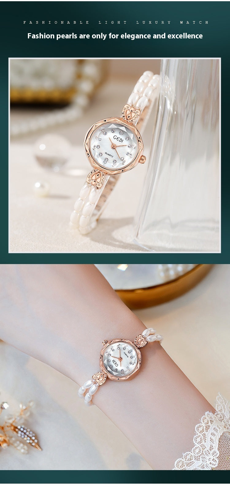 Reloj con Correa de Perlas para Mujer - Elegancia y Creatividad