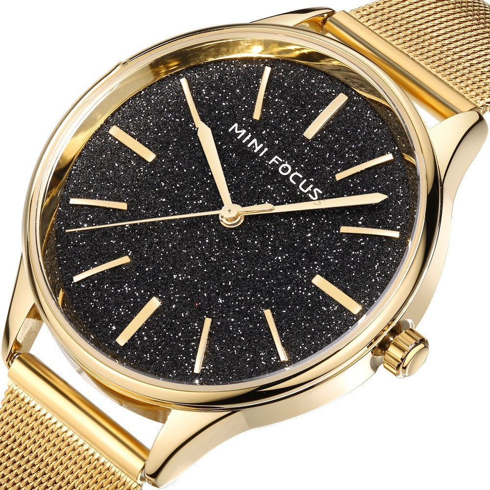 Reloj de Mujer Cuarzo Moda Casual con Correa Dorada o Negra