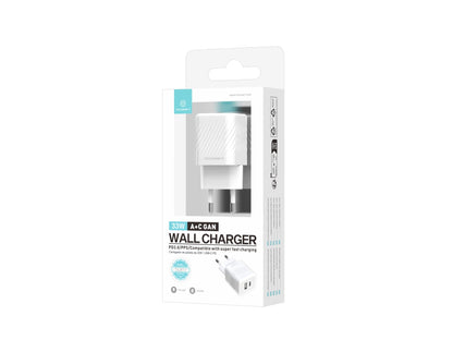 Techancy Carregador De Parede Pd Usb-C De 33 W Branco TA2817, Adaptador De Carregamento Rápido A + C De Porta Dupla Para Gan.-3