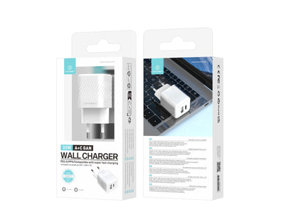 Techancy Carregador De Parede Pd Usb-C De 33 W Branco TA2817, Adaptador De Carregamento Rápido A + C De Porta Dupla Para Gan.-4