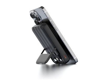 Techancy Power Bank Magnetico Sem Fios 10000mAh TF2804 15W Wireless 22.5W Carregamento Rapido com Suporte para Telemovel e Tablet Preto-1