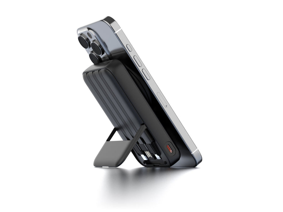 Techancy Power Bank Magnetico Sem Fios 10000mAh TF2804 15W Wireless 22.5W Carregamento Rapido com Suporte para Telemovel e Tablet Preto-1