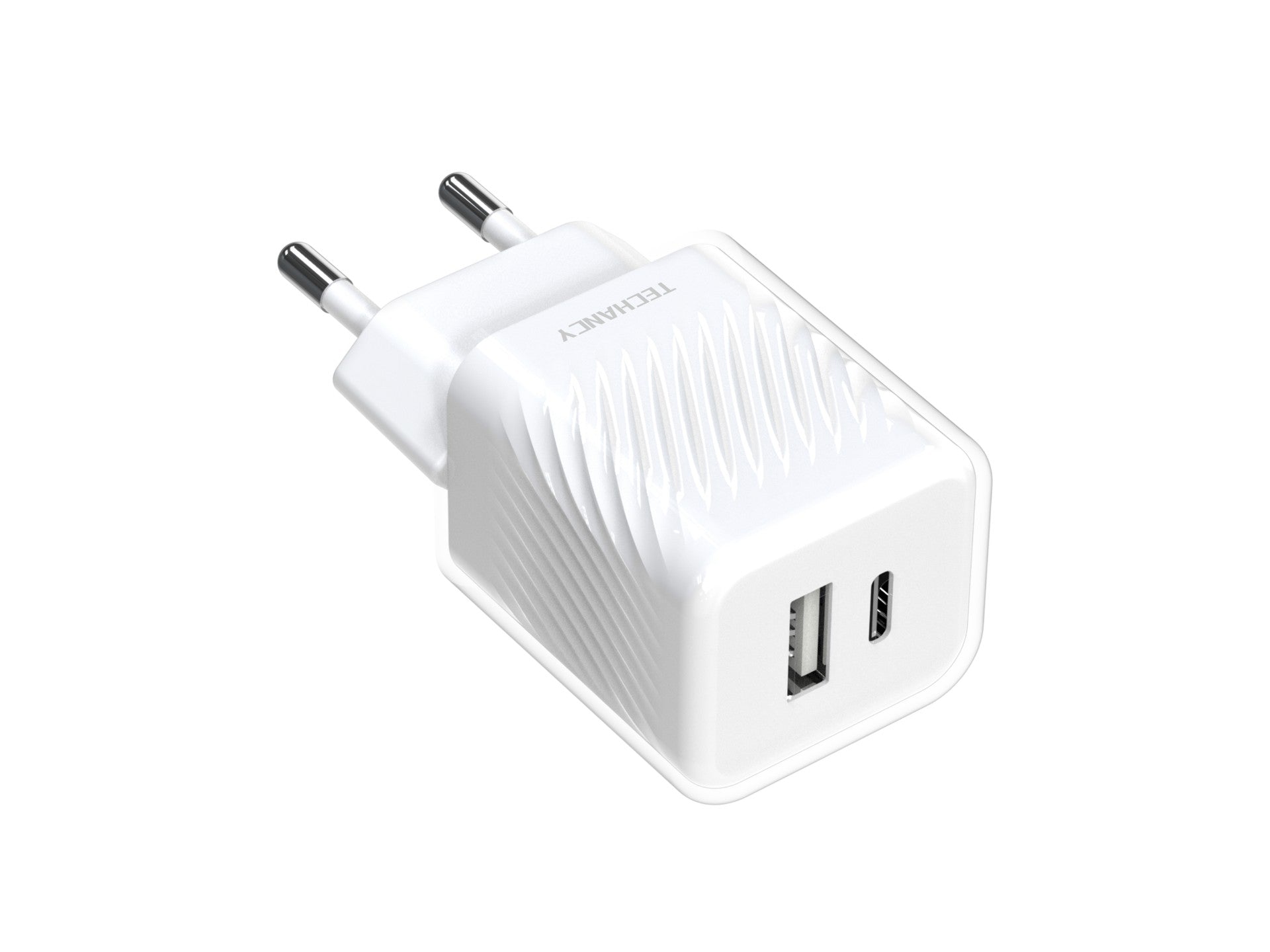 Techancy Carregador De Parede Pd Usb-C De 33 W Branco TA2817, Adaptador De Carregamento Rápido A + C De Porta Dupla Para Gan.-1