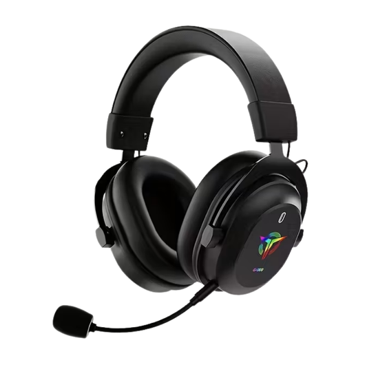 Auriculares gaming 3 en 1 RGB con conexión 2.4G, Bluetooth y cable 3.5 mm, micrófono desmontable ENC y drivers de 50 mm.