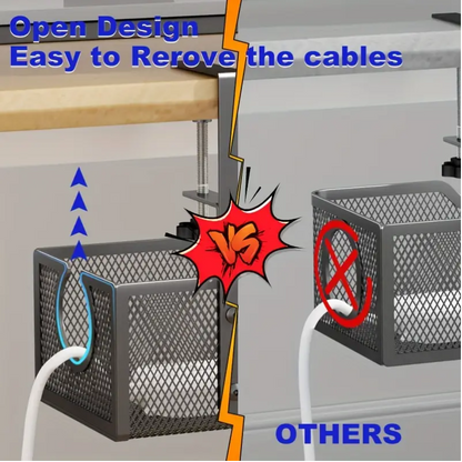 No-Drill Wire Organizer Under-Desk Cable Tray-3