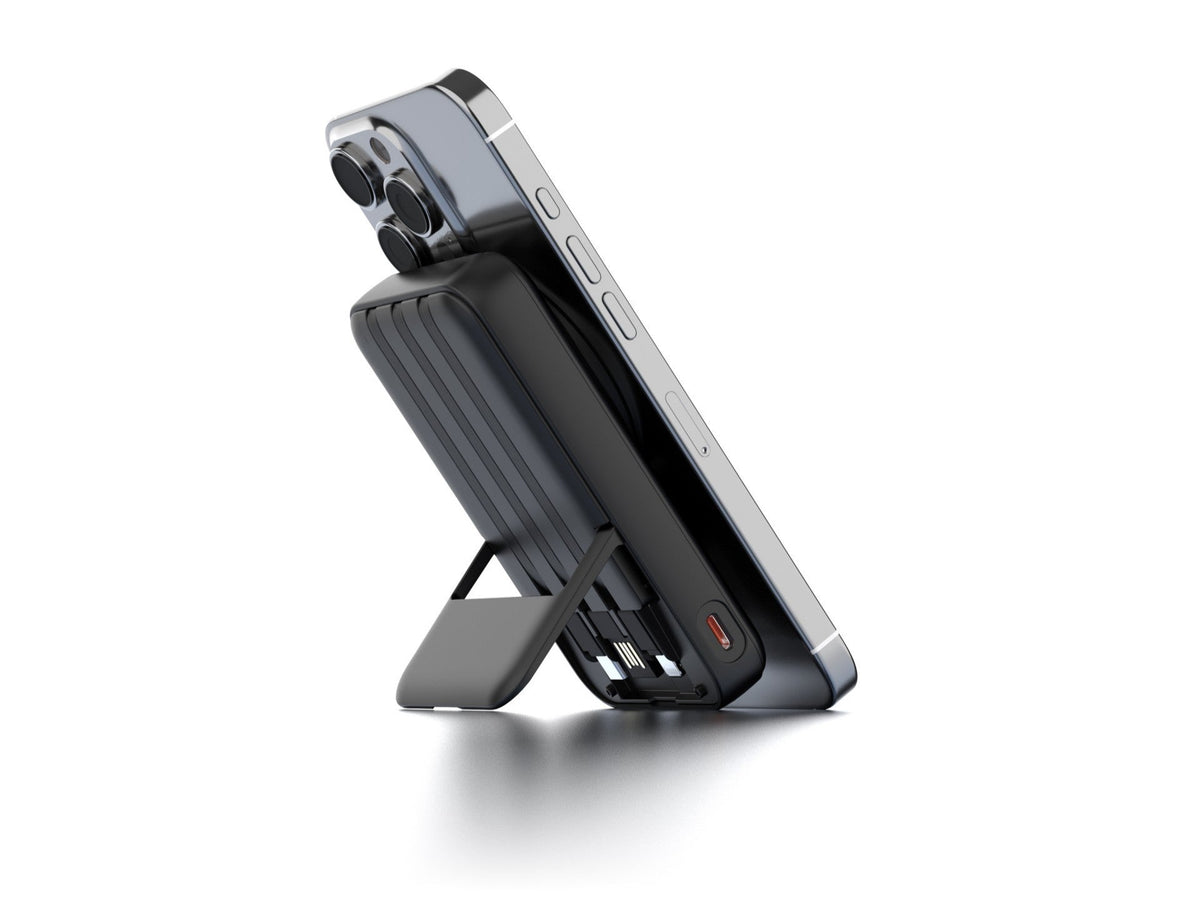 Techancy Power Bank Magnetico Sem Fios 10000mAh TF2804 15W Wireless 22.5W Carregamento Rapido com Suporte para Telemovel e Tablet Preto-1